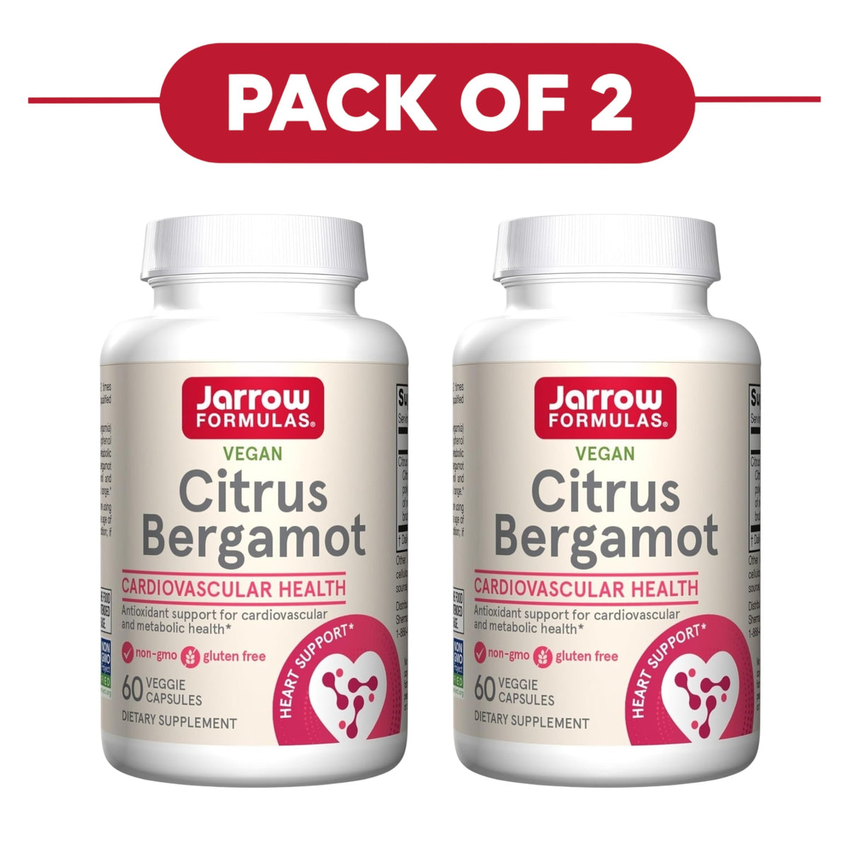 Jarrow Formulas Citrus Bergamot 60 Veggie Capsules Pack of 2
