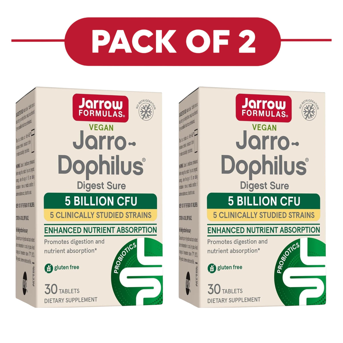 Jarrow Formulas Jarro-Dophilus Prenatal 6 Billion CFU 30 Veggie Capsules Pack of 2