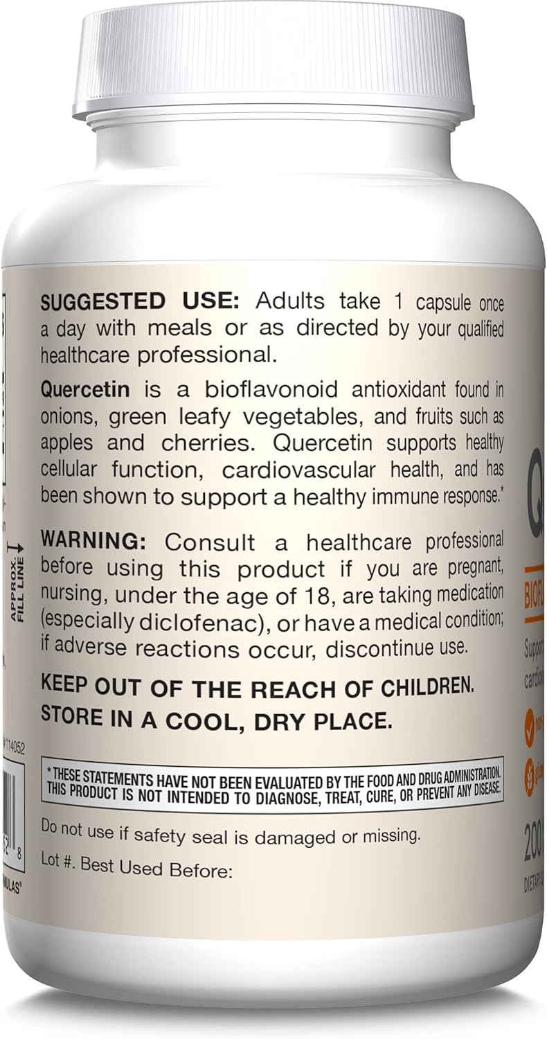 Jarrow Formulas Quercetin 500 mg – 30-200 Veggie Capsules