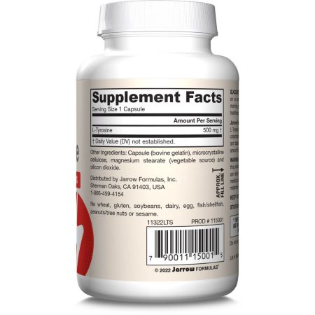 Jarrow Formulas L-Tyrosine 500 mg – 100 Capsules