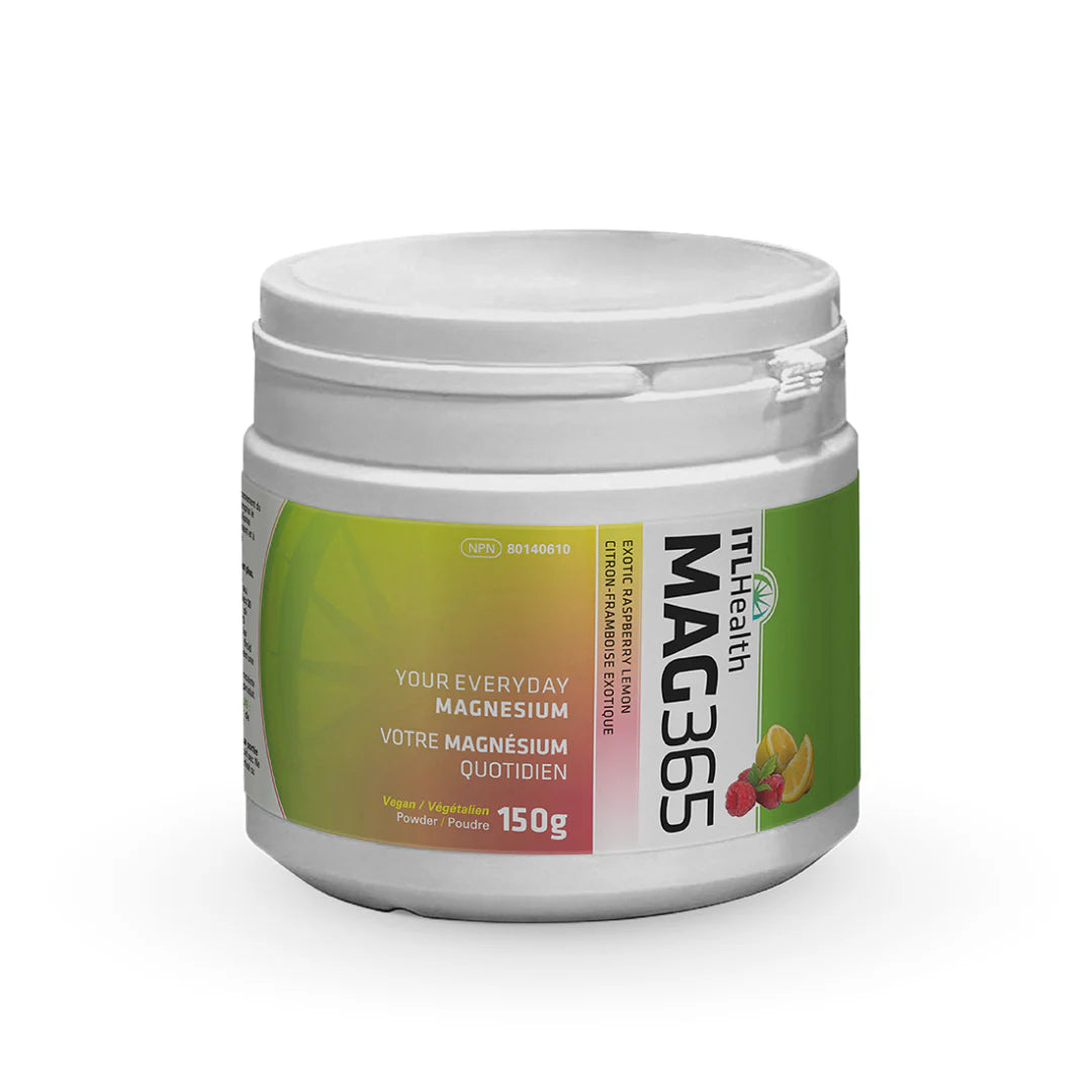 MAG365 Ionic Magnesium Powder tub, exotic raspberry lemon, 150g.