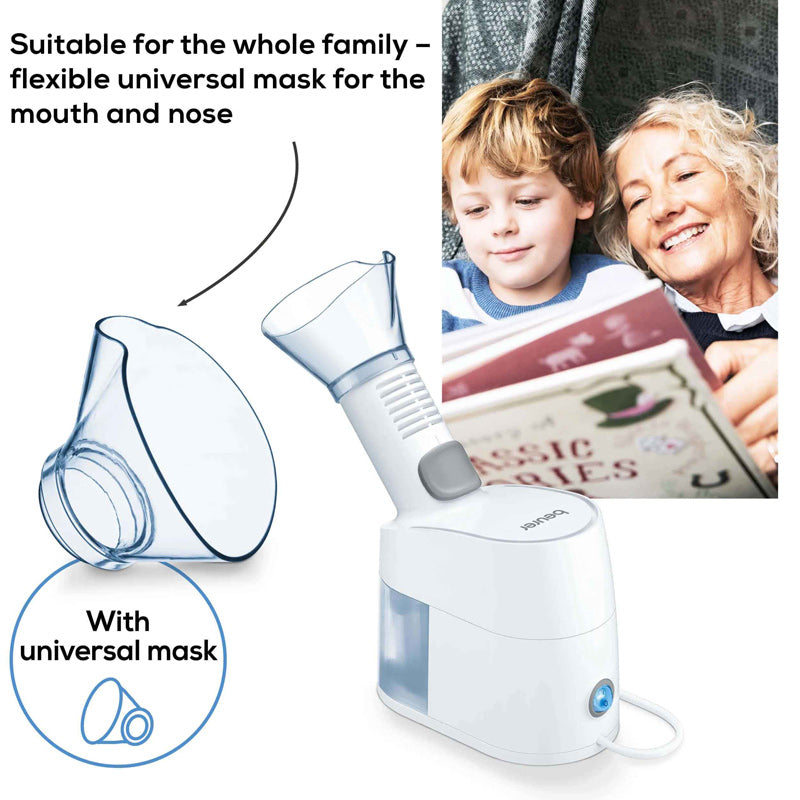 Beurer SI 40 2-in-1 Steam Vaporiser, retail box packaging, no flavour, 1 unit, facial care use