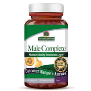 Supplement bottle labeled 'Male Complete' by Nature's Answer on a white background