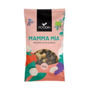 Foodin Nuts & Fruits, Mamma Mia, Organic 60 g, Pack of 8
