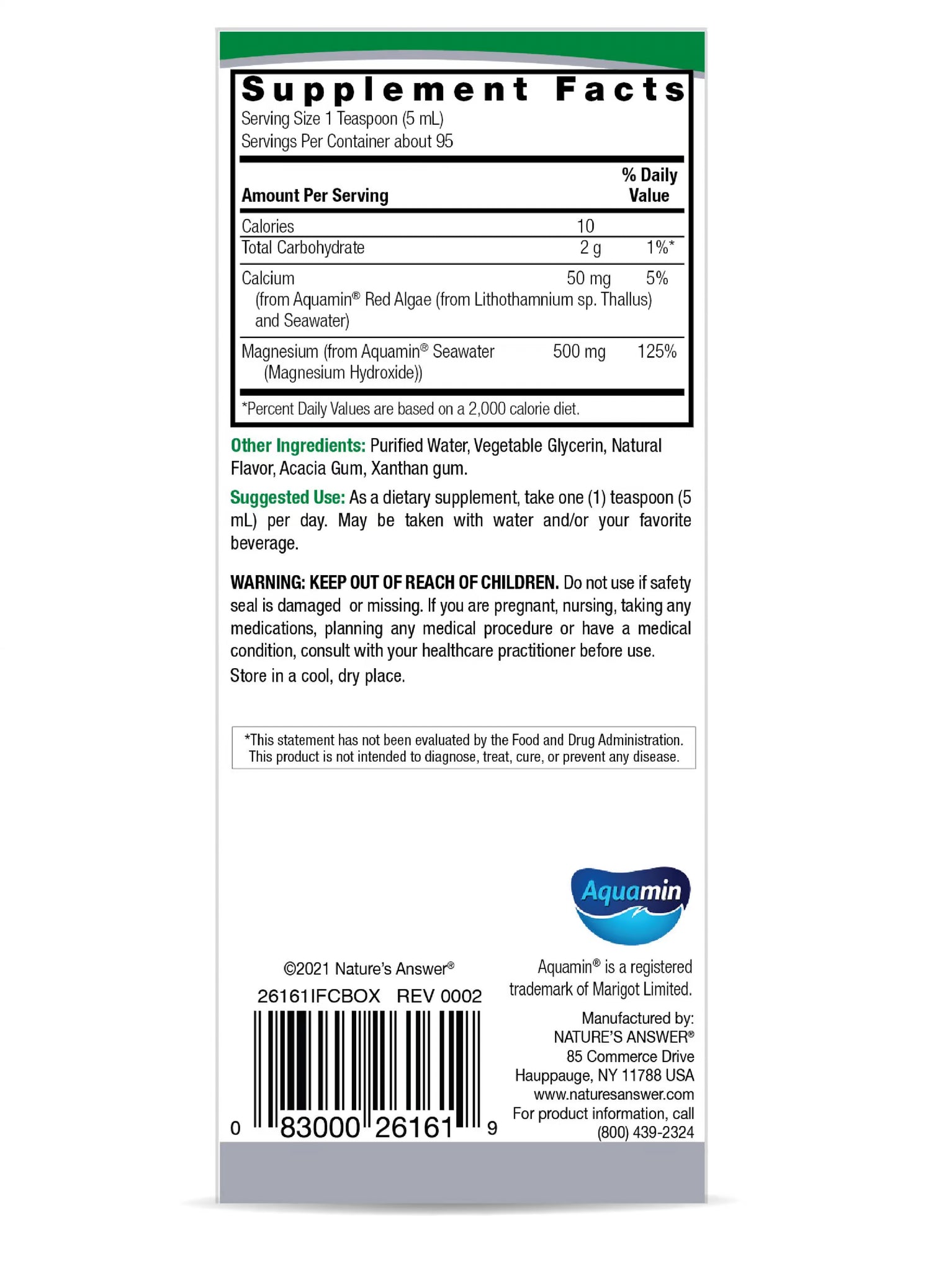 Supplement label with nutritional information and branding on a white background