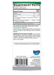 Supplement label with nutritional information and branding on a white background