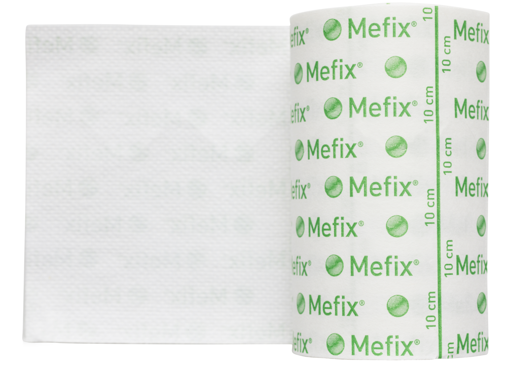 Close-up showing the breathable fabric texture of Mefix tape.