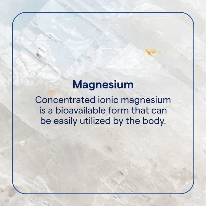 Text about concentrated ionic magnesium on a textured background