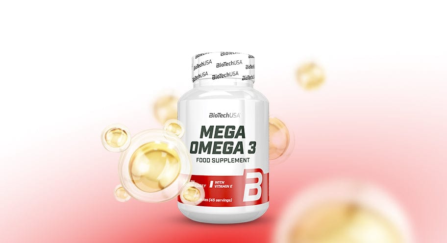 BiotechUSA Mega Omega 3 1000mg with Vitamin E - 180 Softgel Capsules
