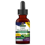 Bottle of Nature's Answer Liquid Melatonin on a white background