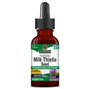 Bottle of Natures Answer Milk Thistle Seed extract on a white background
