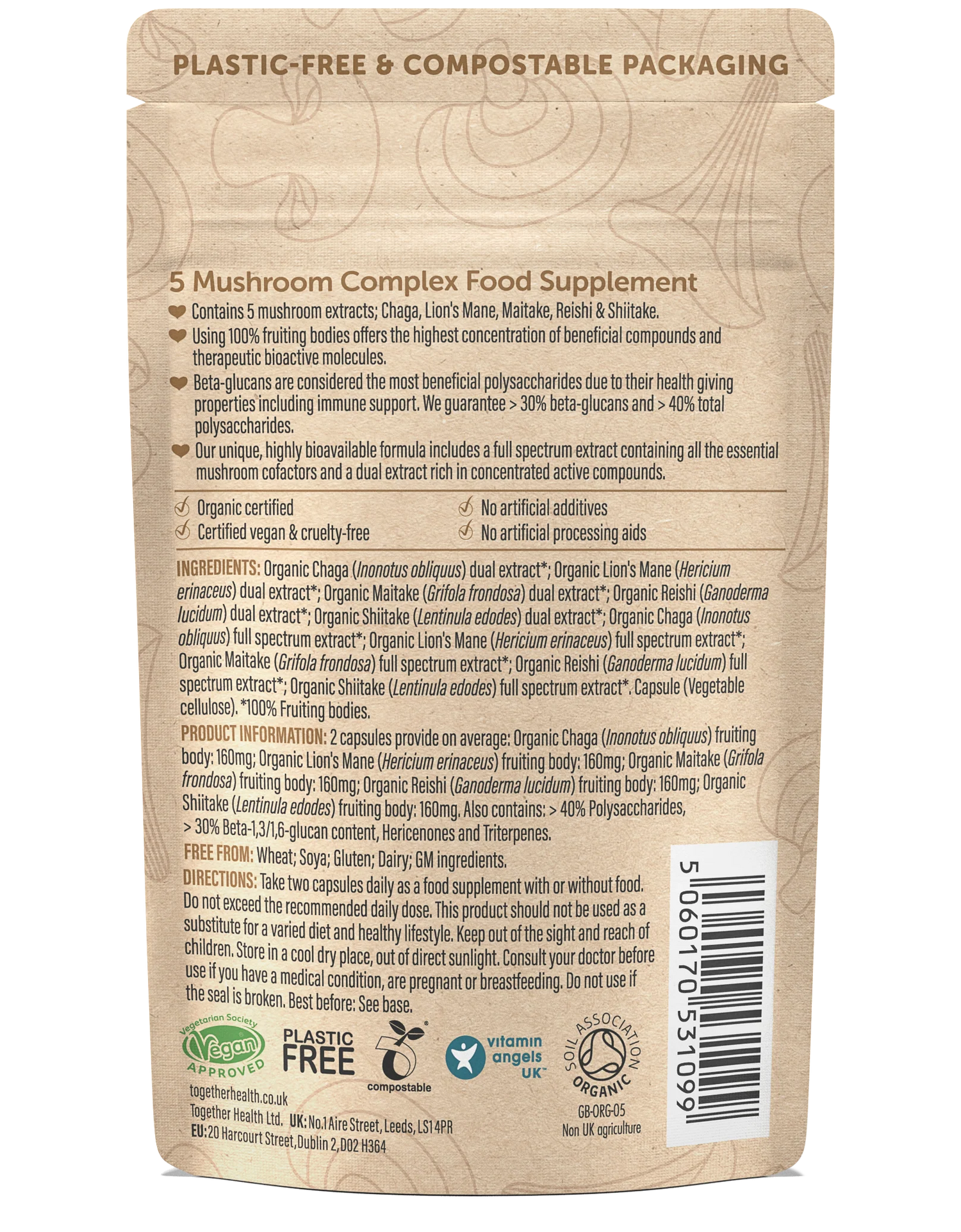 Together Health Organic Mushroom 5 – Dual Extract – 60 Capsules ...