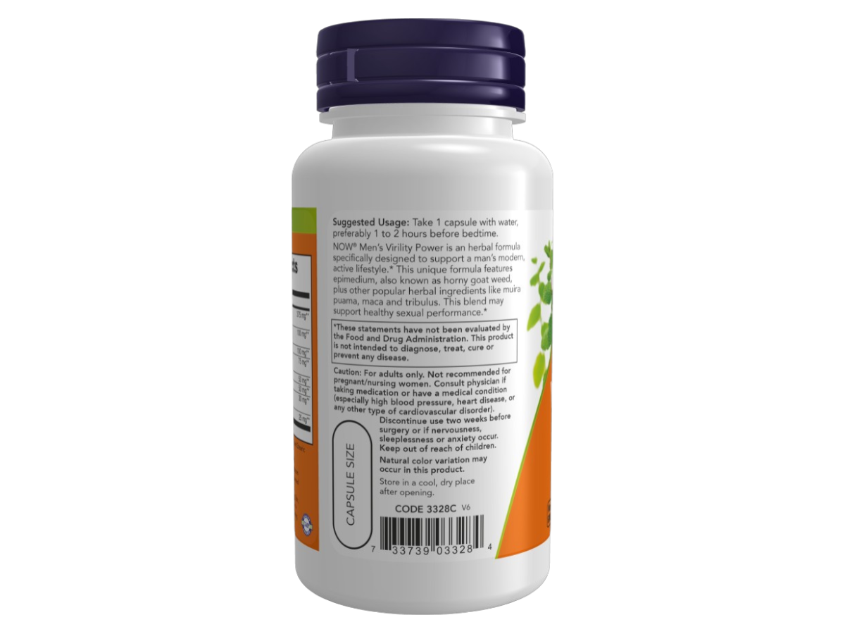 NOW Men's Herbal Vitality Veg Capsules with Maca & Ginseng