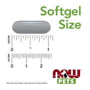 Softgel size for NOW Omega-3 softgels based on pet weight.