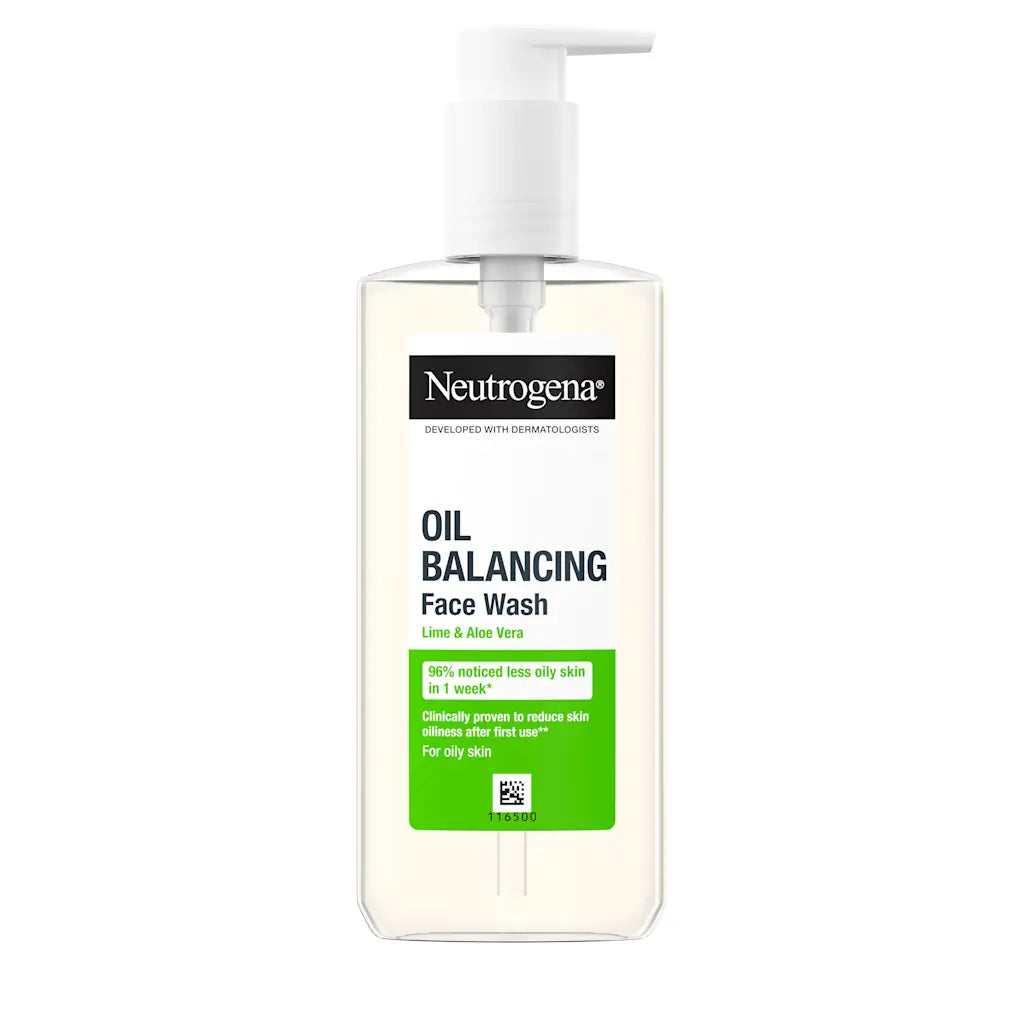 Neutrogena Oil Balancing Face Wash 200ml bottle, green and white packaging.