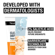Neutrogena Face Scrub tube showing ingredients & usage instructions.