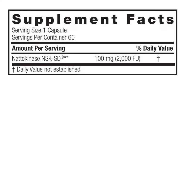 Nature’s Answer – NSK-SD Nattokinase – 100mg (2,000 FU) – 60 Capsules