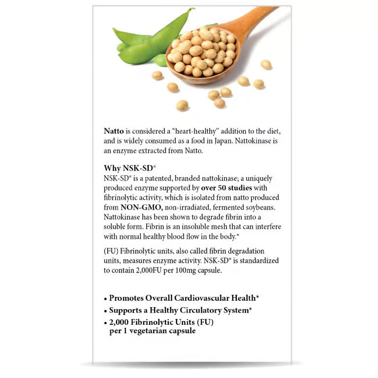 Nature’s Answer – NSK-SD Nattokinase – 100mg (2,000 FU) – 60 Capsules