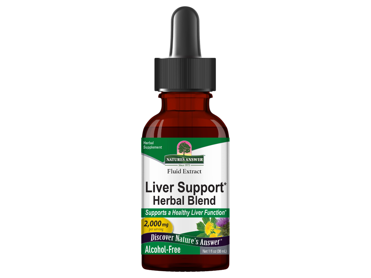Nature’s Answer Liver Support herbal blend alcohol-free 30ml bottle front label