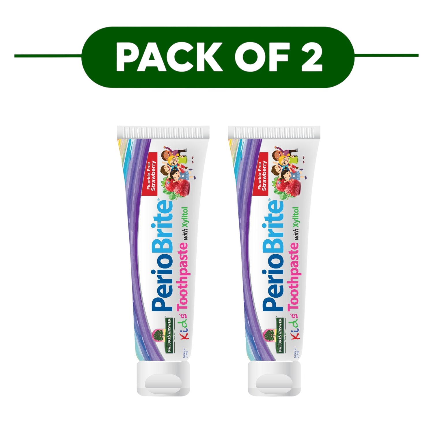 Nature's Answer PerioBrite Kids Toothpaste Strawberry 113.4g Pack of 2