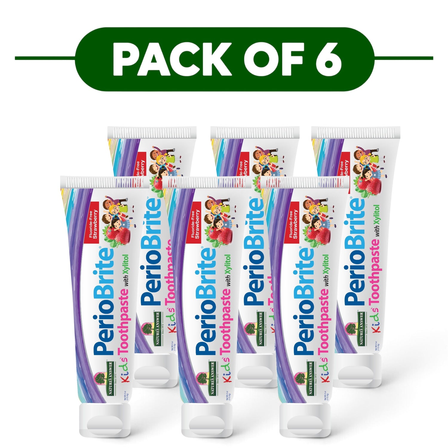 Nature's Answer PerioBrite Kids Toothpaste Strawberry 113.4g Pack of 6