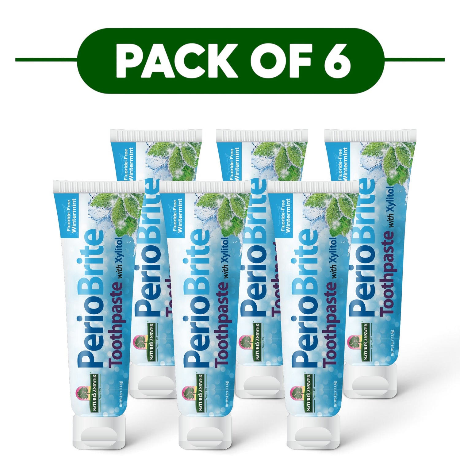 Nature’s Answer PerioBrite Whitening Toothpaste Wintermint 113.4g Pack of 6