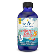 Nordic Naturals Children's DHA Strawberry Flavour Liquid 119ml bottle with cod liver oil.
