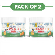 Nordic Naturals Kids Omega-3 Fish Oil Tangerine 60 Gummies Pack of 2