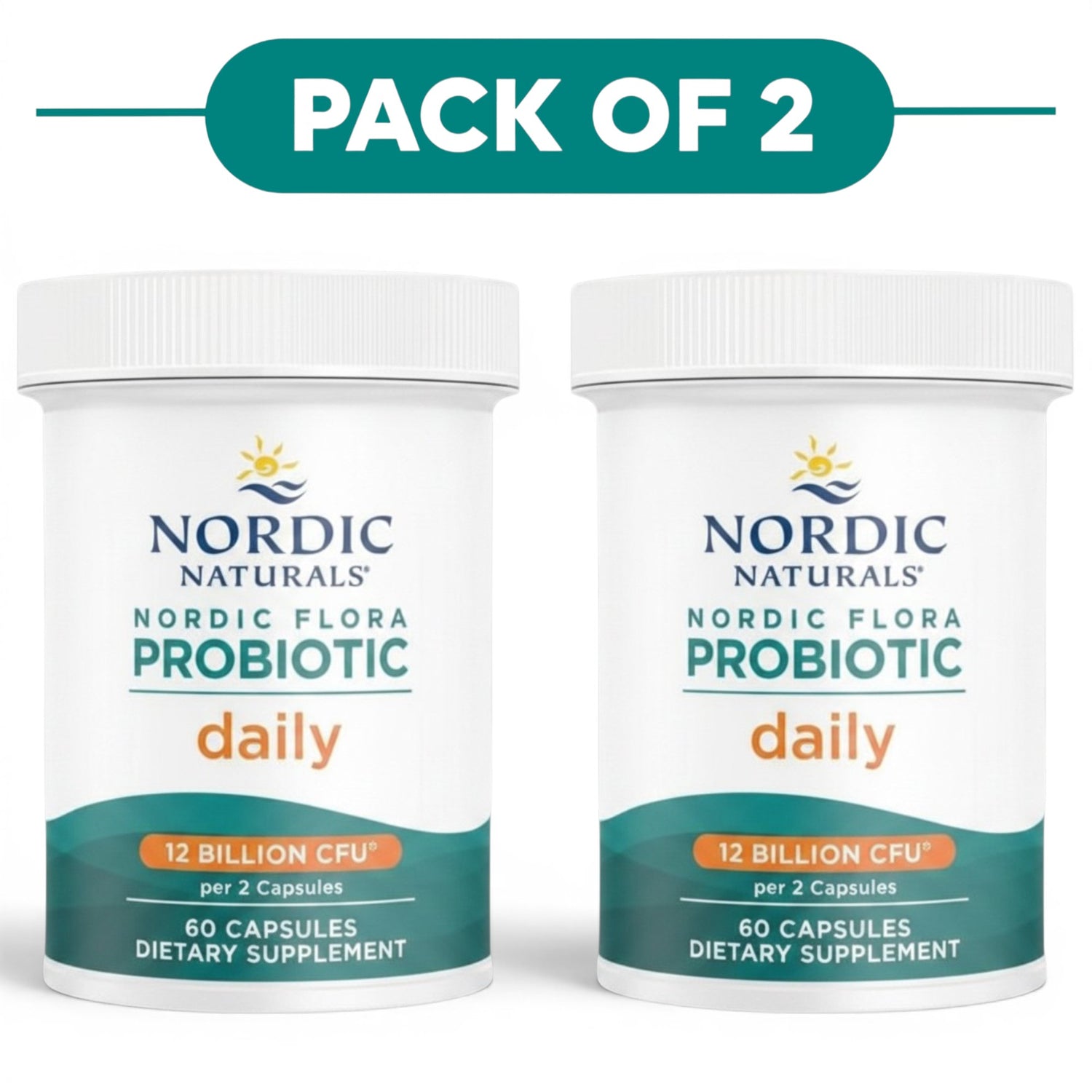 Nordic Naturals Nordic Flora Probiotic Daily 60 Capsules Pack of 2