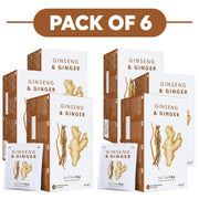 NutraTea Ginseng & Ginger Herbal Tea 20 Tea Bags Pack of 6