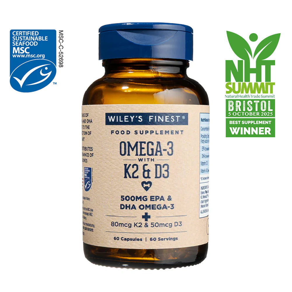 Wiley's Finest Omega-3 with Vitamin K2 & D3 - 60 Softgels