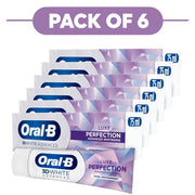 Oral B 3D White Advanced Luxe Perfection Cool Peppermint 75ml Pack of 6