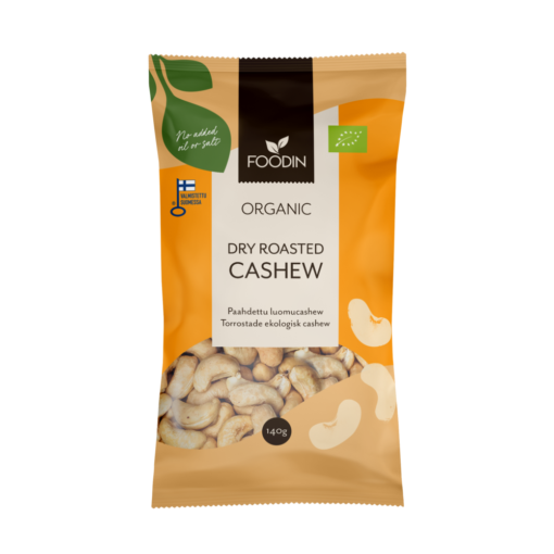 Foodin Dry Roasted Cashew, Organic 140g, Pack of 7