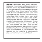 Nature’s Answer PerioBrite Cinnamint mouthwash ingredients and directions 480ml