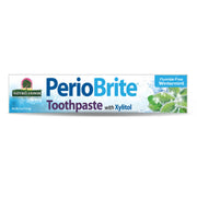 PerioBrite toothpaste tube with branding on a white background