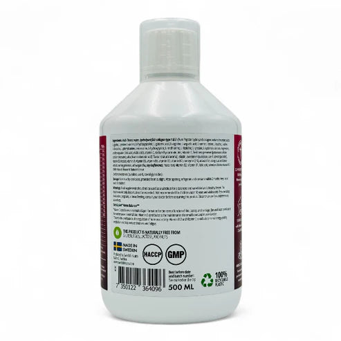 Bottle with label on a white background