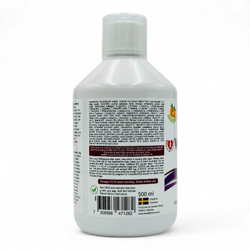 White bottle with label on a white background