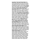 List of ingredients on a white background