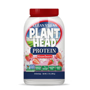 Plant Head Protein – Clean Vegan Strawberry, 780 g Powder with Digestive Enzymes