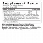 Supplement facts label with detailed ingredient list and usage instructions on a white background.