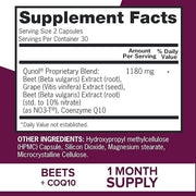 Qunol Beet Capsules for Blood Pressure Support – 1180 mg (60 Capsules)