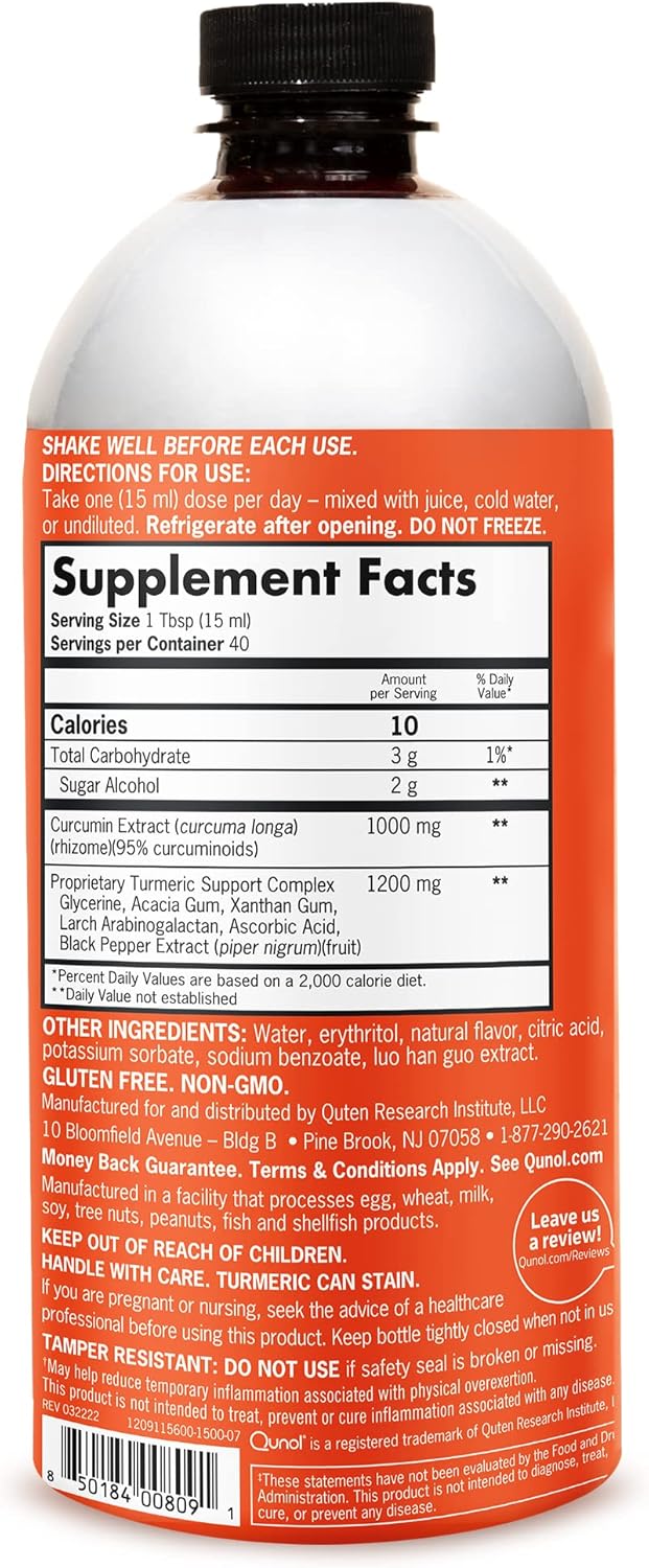 Qunol Liquid Turmeric Extra Strength – 1000 mg Tropical Orange (600ml)