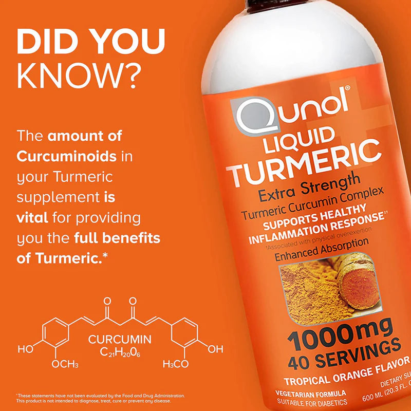 Qunol Liquid Turmeric Extra Strength – 1000 mg Tropical Orange (600ml)