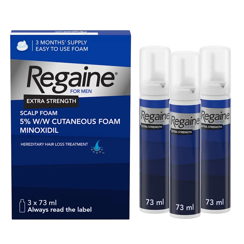 Regaine For Men Extra Strength Scalp Foam 5% Minoxidil triple pack 3 x 73ml