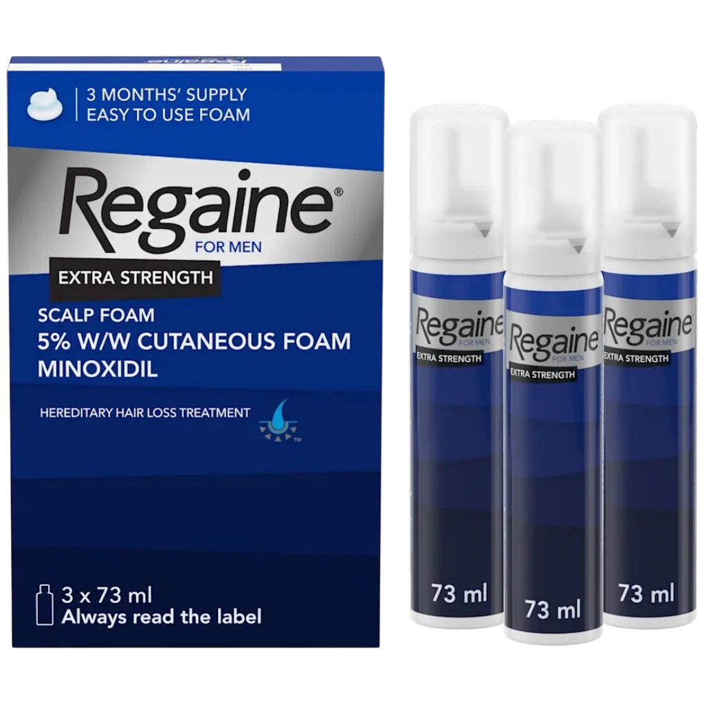 Regaine For Men Extra Strength Scalp Foam 5% Minoxidil triple pack 3 x 73ml