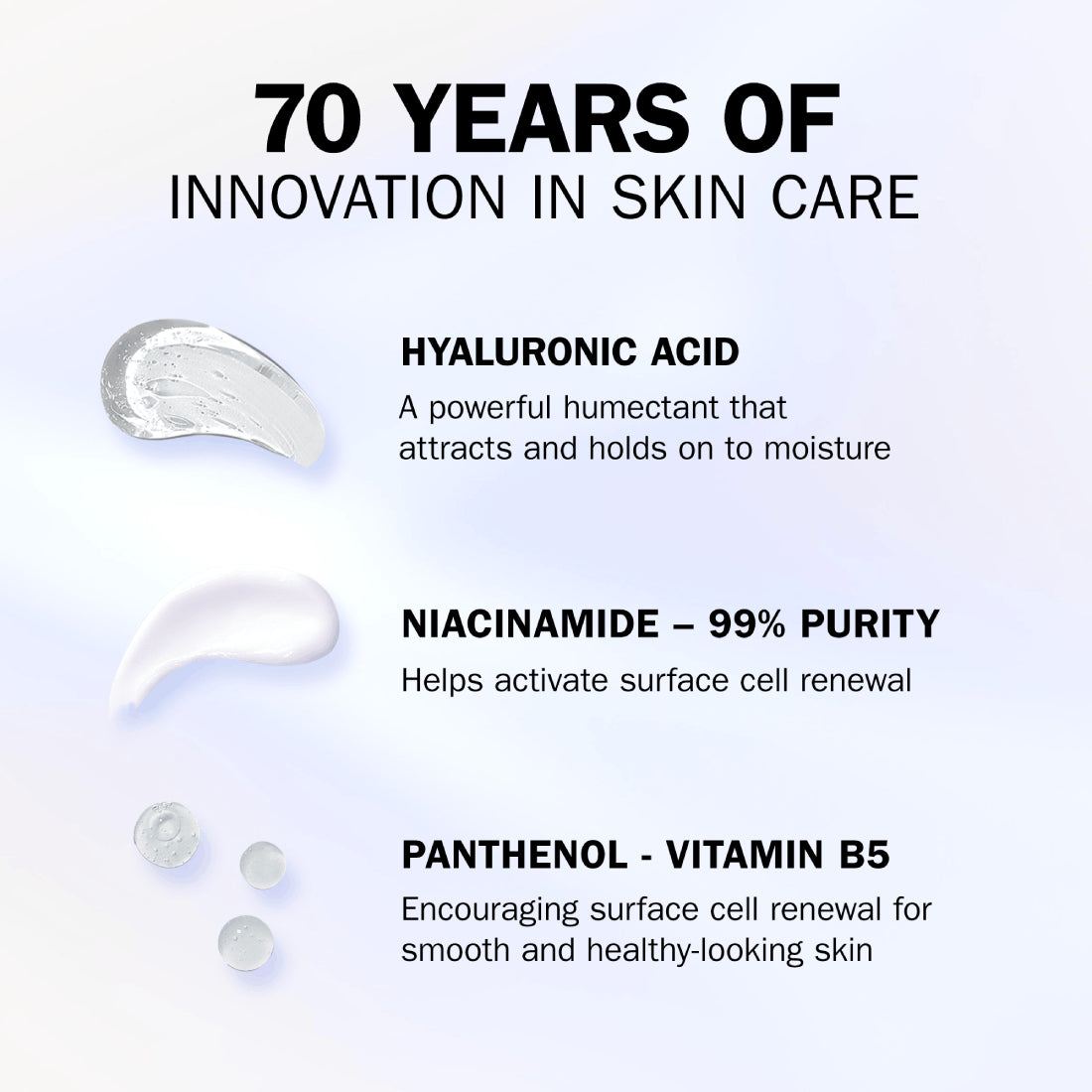Applying Olay Hyaluronic gel moisturiser to formulation.