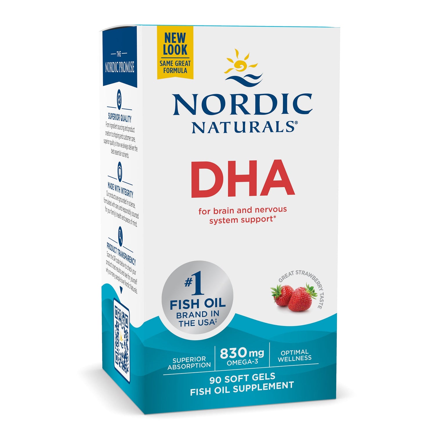 Nordic Naturals DHA 830 Omega-3, Strawberry Softgels