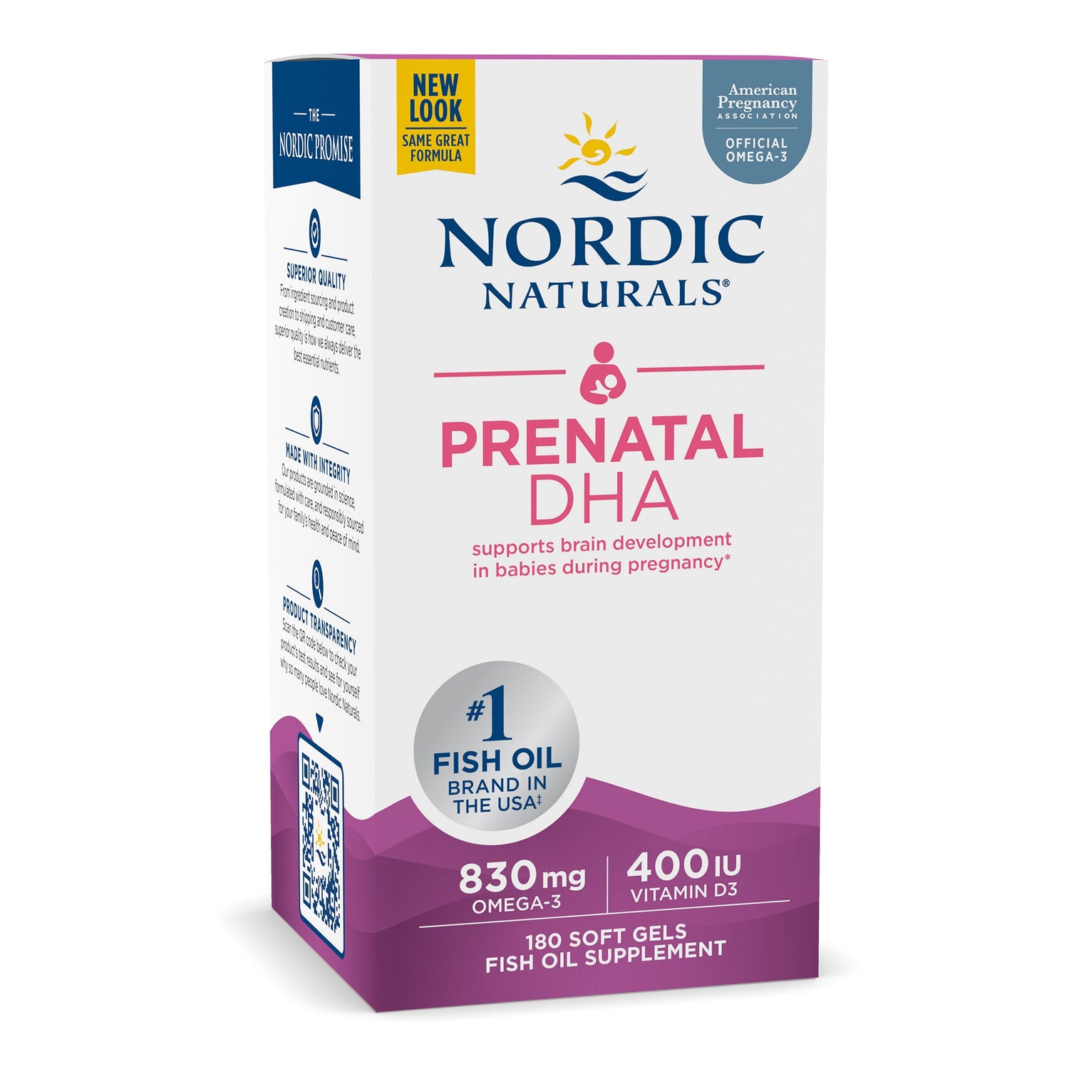 Nordic Naturals, Prenatal DHA, Unflavored Formula