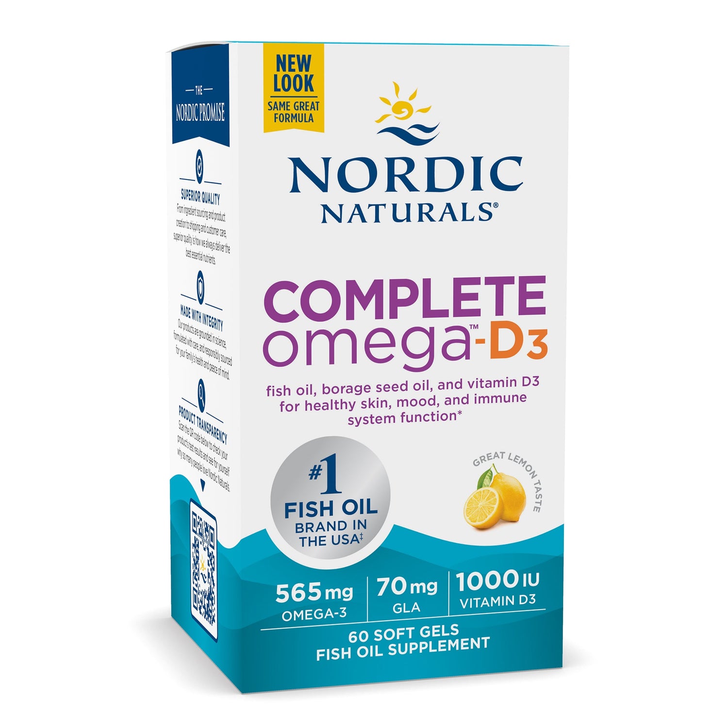 Nordic Naturals, Complete Omega with D3, 565mg Lemon