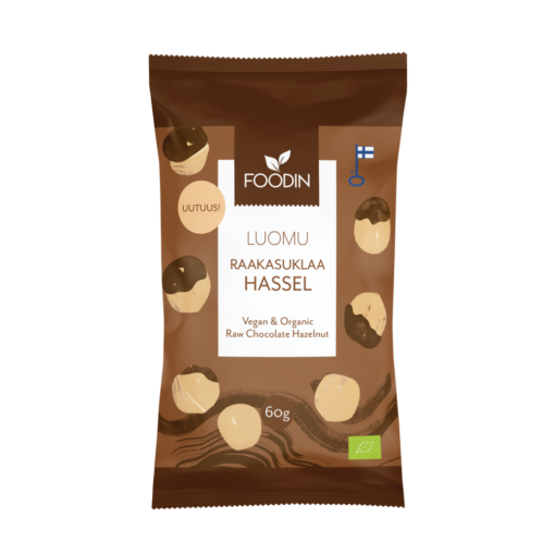 Foodin Raw Chocolate Hazelnut, Organic, 60g, Pack of 8